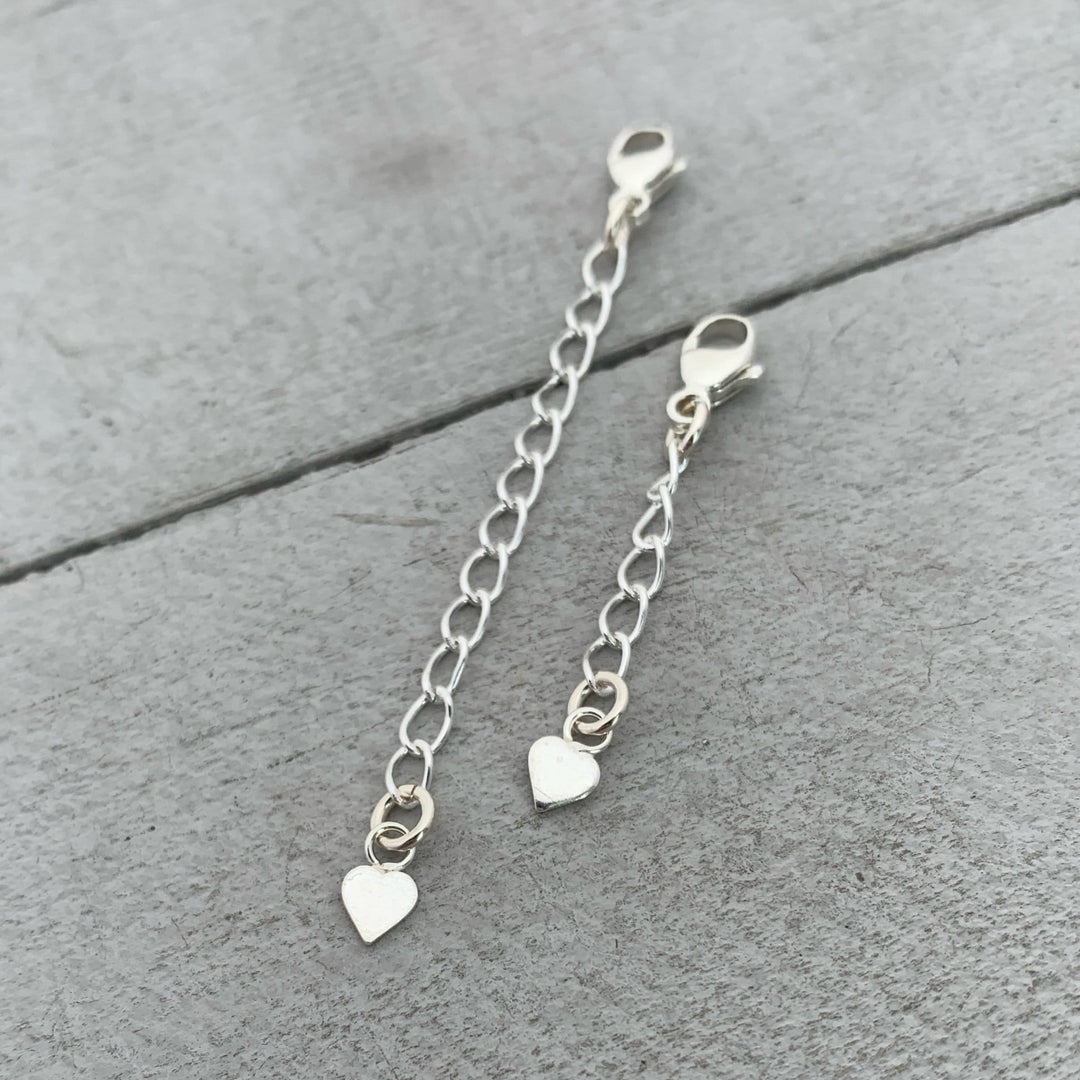 Sterling Silver Jewelry Extender with Silver Heart Charm - SunlightSilver