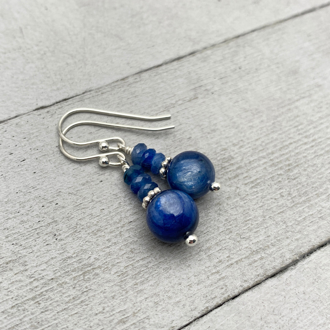 Blue Kyanite and Sterling Silver Earrings - SunlightSilver