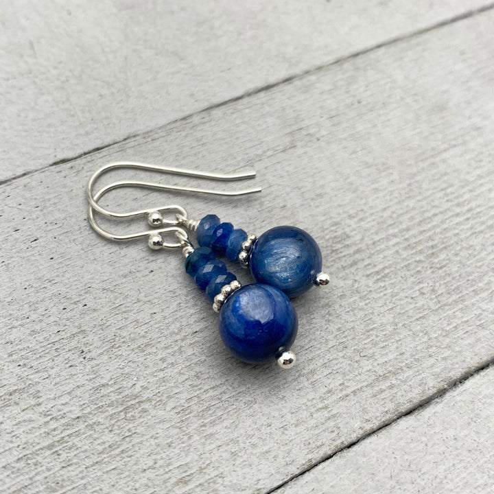 Blue Kyanite and Sterling Silver Earrings - SunlightSilver