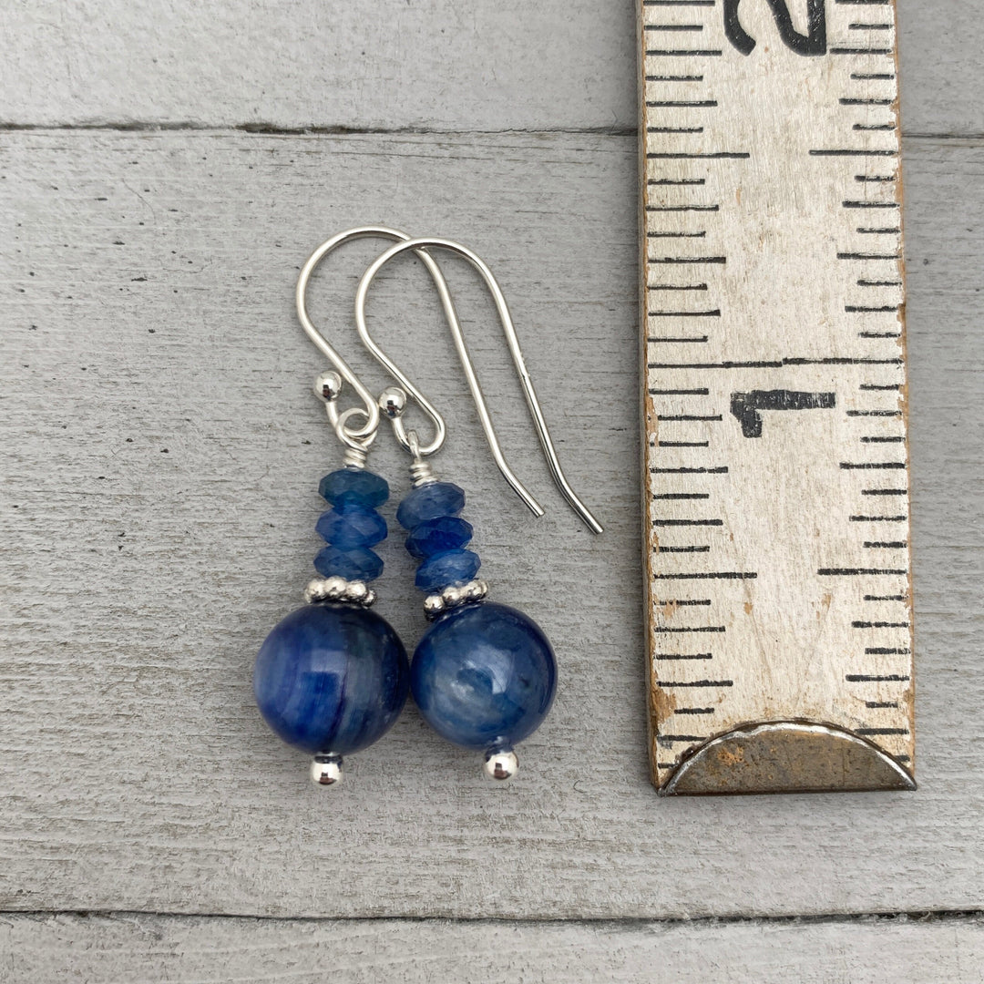 Blue Kyanite and Sterling Silver Earrings - SunlightSilver