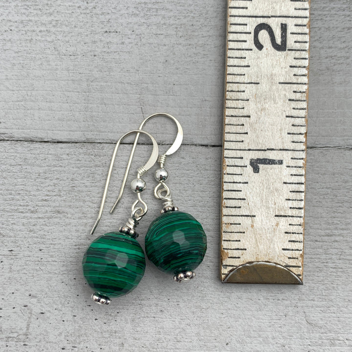 Malachite and Solid 925 Sterling Silver Earrings - SunlightSilver