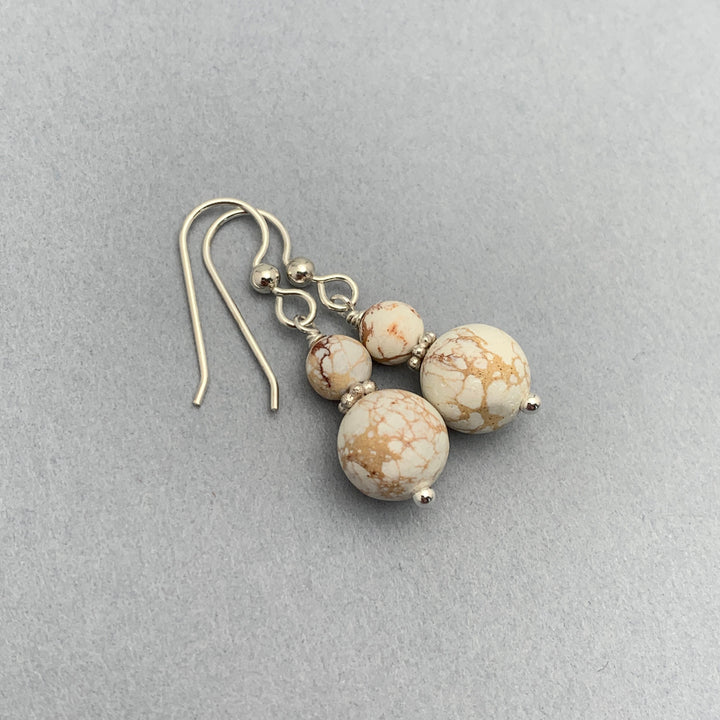 Nevada White Variscite and Sterling Silver Earrings - SunlightSilver
