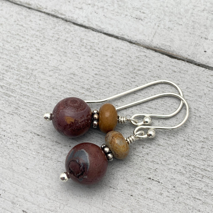 Dendritic Sonoran Rhyolite and Sterling Silver Earrings - SunlightSilver
