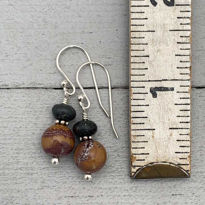 Dendritic Sonoran Rhyolite and Sterling Silver Earrings - SunlightSilver