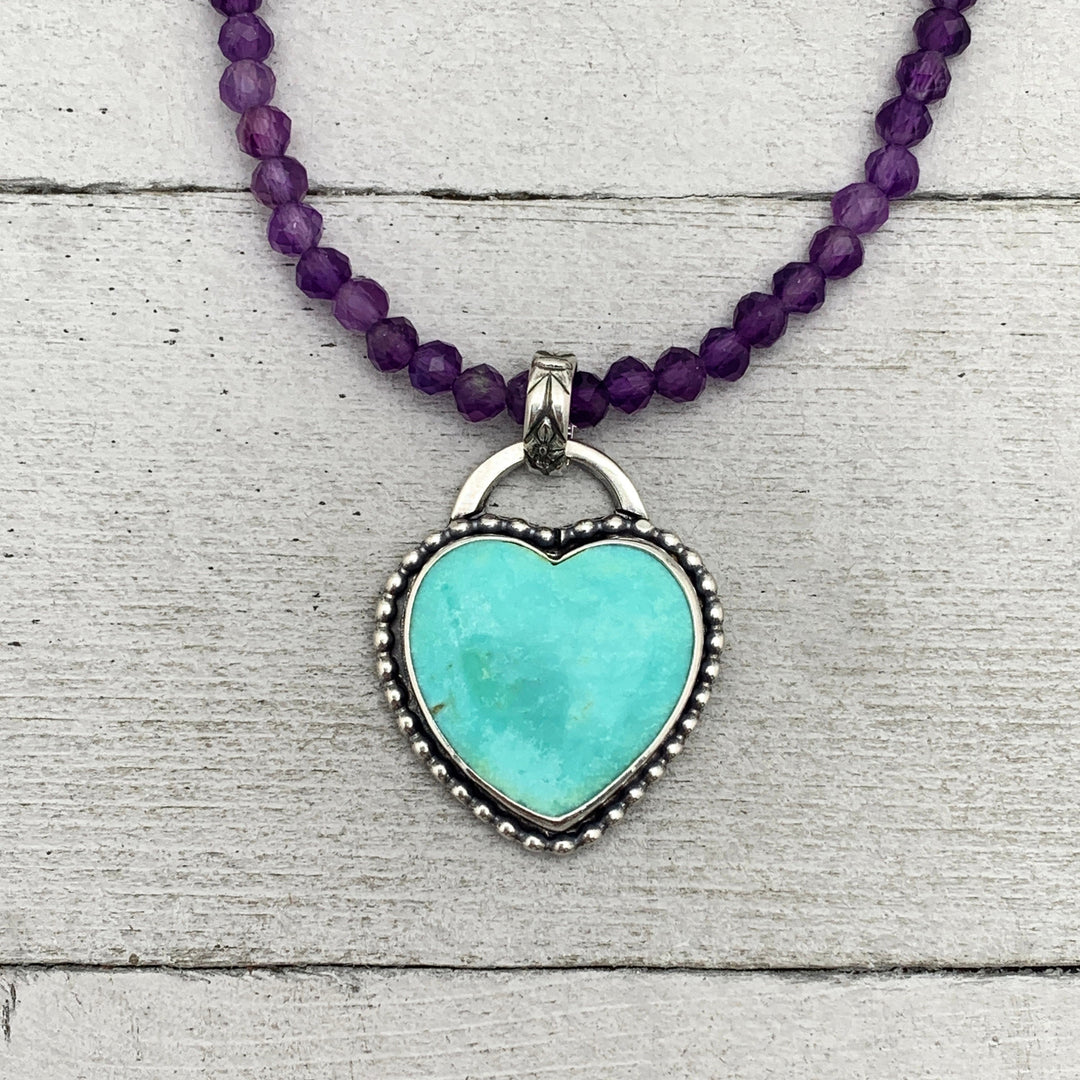 Faceted Beaded Amethyst and Sterling Silver Silver Necklace - SunlightSilver