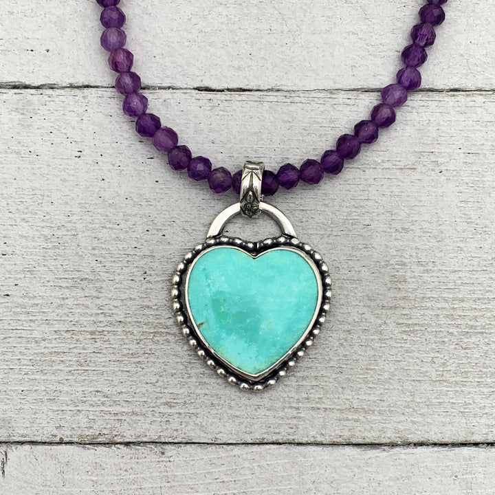 Faceted Beaded Amethyst and Sterling Silver Silver Necklace - SunlightSilver