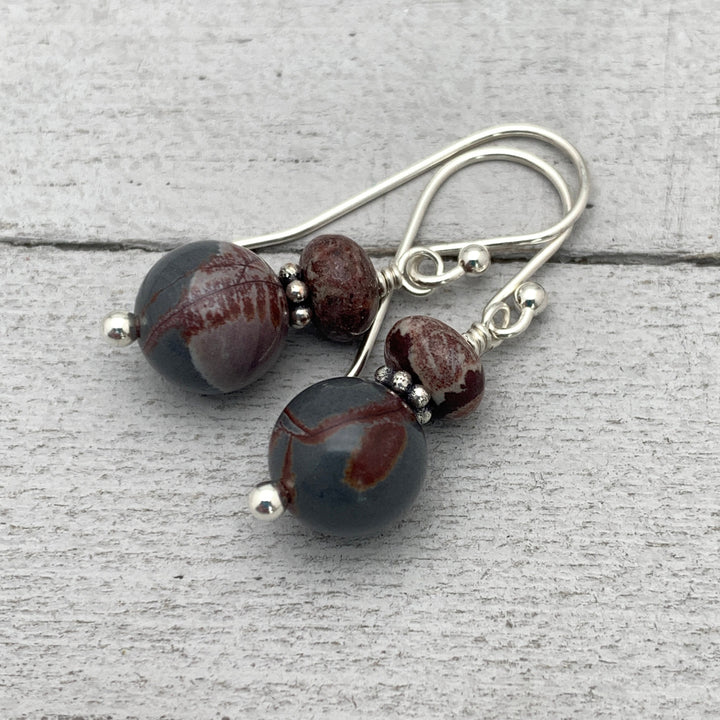 Dendritic Sonoran Rhyolite and Sterling Silver Earrings - SunlightSilver
