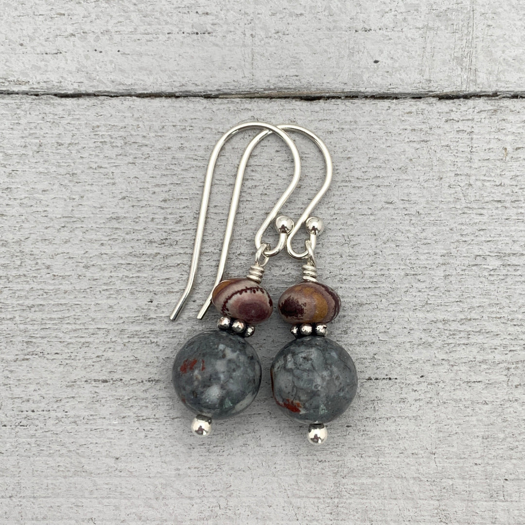 Dendritic Sonoran Rhyolite and Sterling Silver Earrings - SunlightSilver
