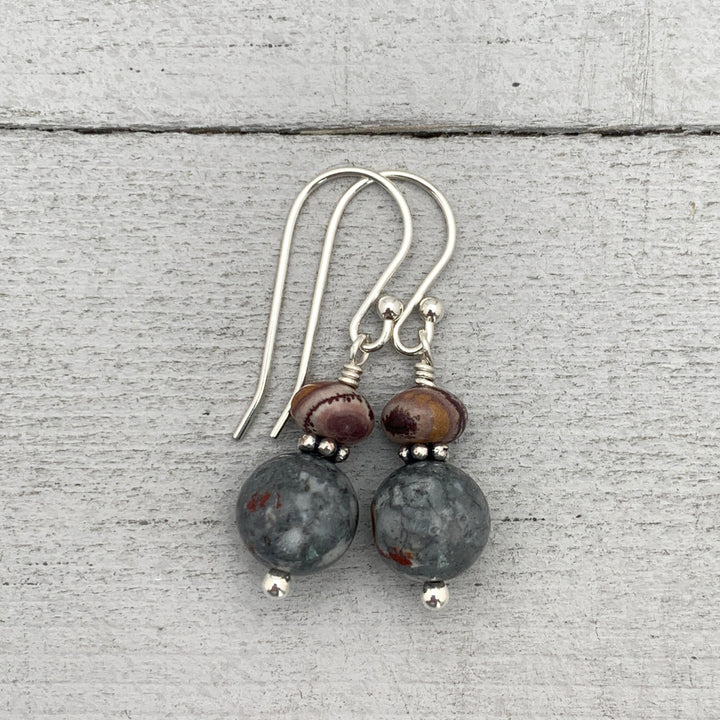 Dendritic Sonoran Rhyolite and Sterling Silver Earrings - SunlightSilver