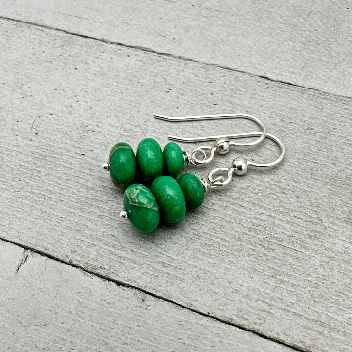 Lucin Variscite Earrings with Solid 925 Sterling Silver