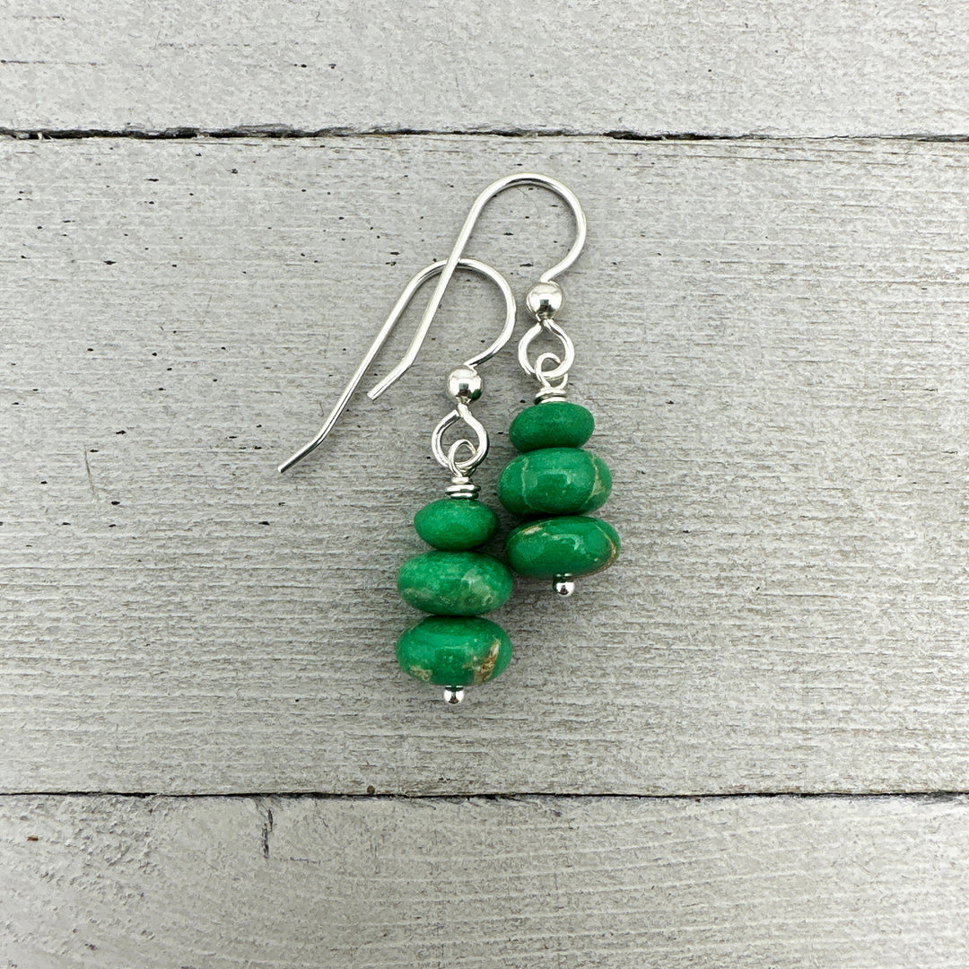 Lucin Variscite Earrings with Solid 925 Sterling Silver - SunlightSilver