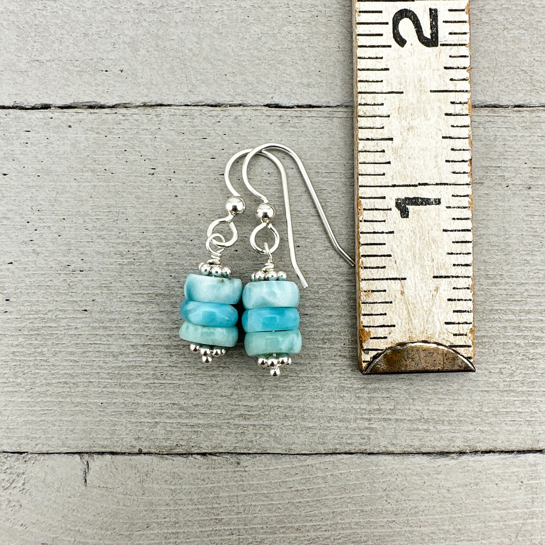 Larimar and Solid 925 Sterling Silver Earrings - SunlightSilver