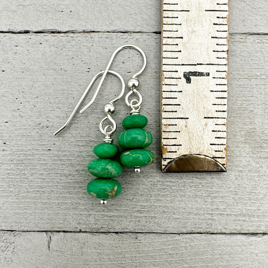 Lucin Variscite Earrings with Solid 925 Sterling Silver - SunlightSilver