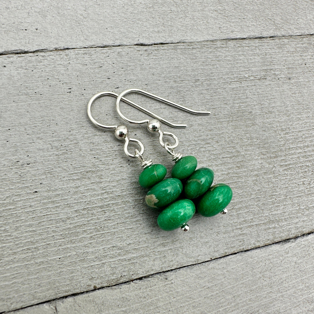 Lucin Variscite Earrings with Solid 925 Sterling Silver - SunlightSilver