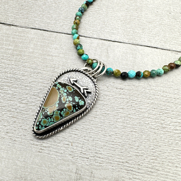 Faceted Multicolor Turquoise and Sterling Silver Beaded Necklace. 3mm beads - SunlightSilver