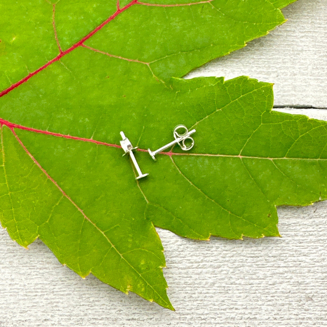 Dot Stud Earrings in Solid 925 Sterling Silver. Circle Minimalist Earrings - SunlightSilver