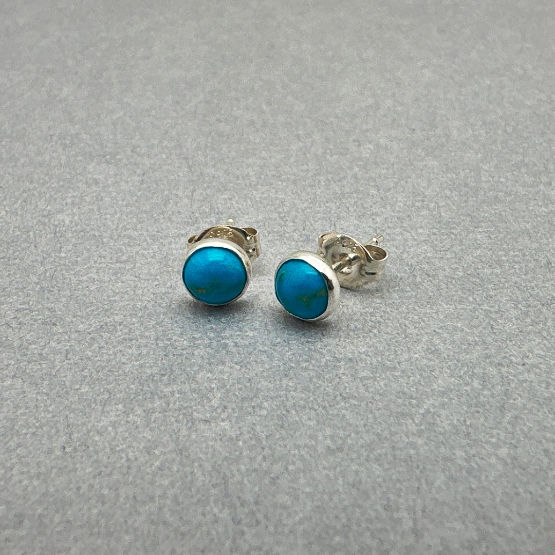 Blue Ridge Turquoise and Sterling Silver Post Stud Earrings - SunlightSilver