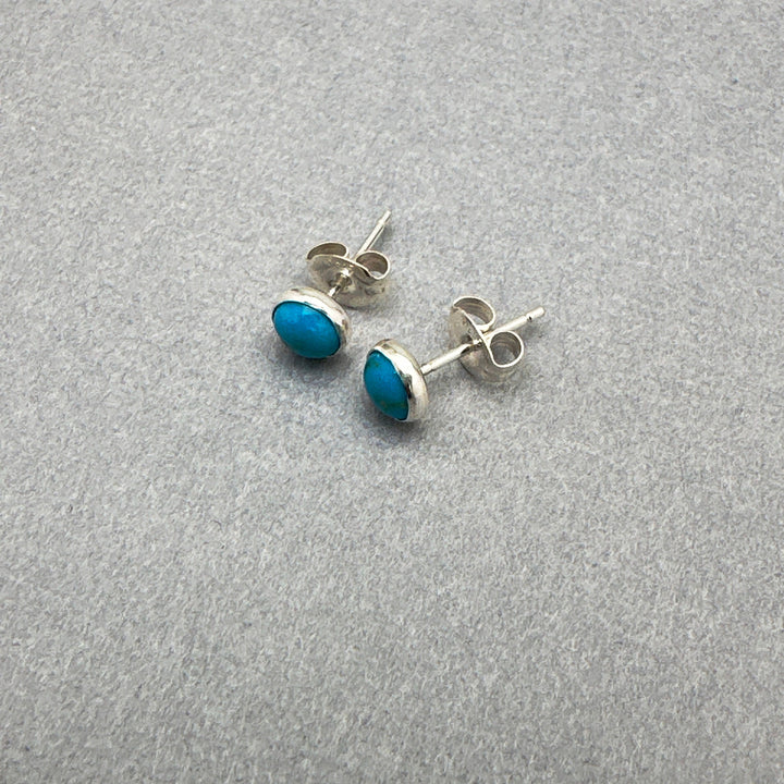 Blue Ridge Turquoise and Sterling Silver Post Stud Earrings - SunlightSilver