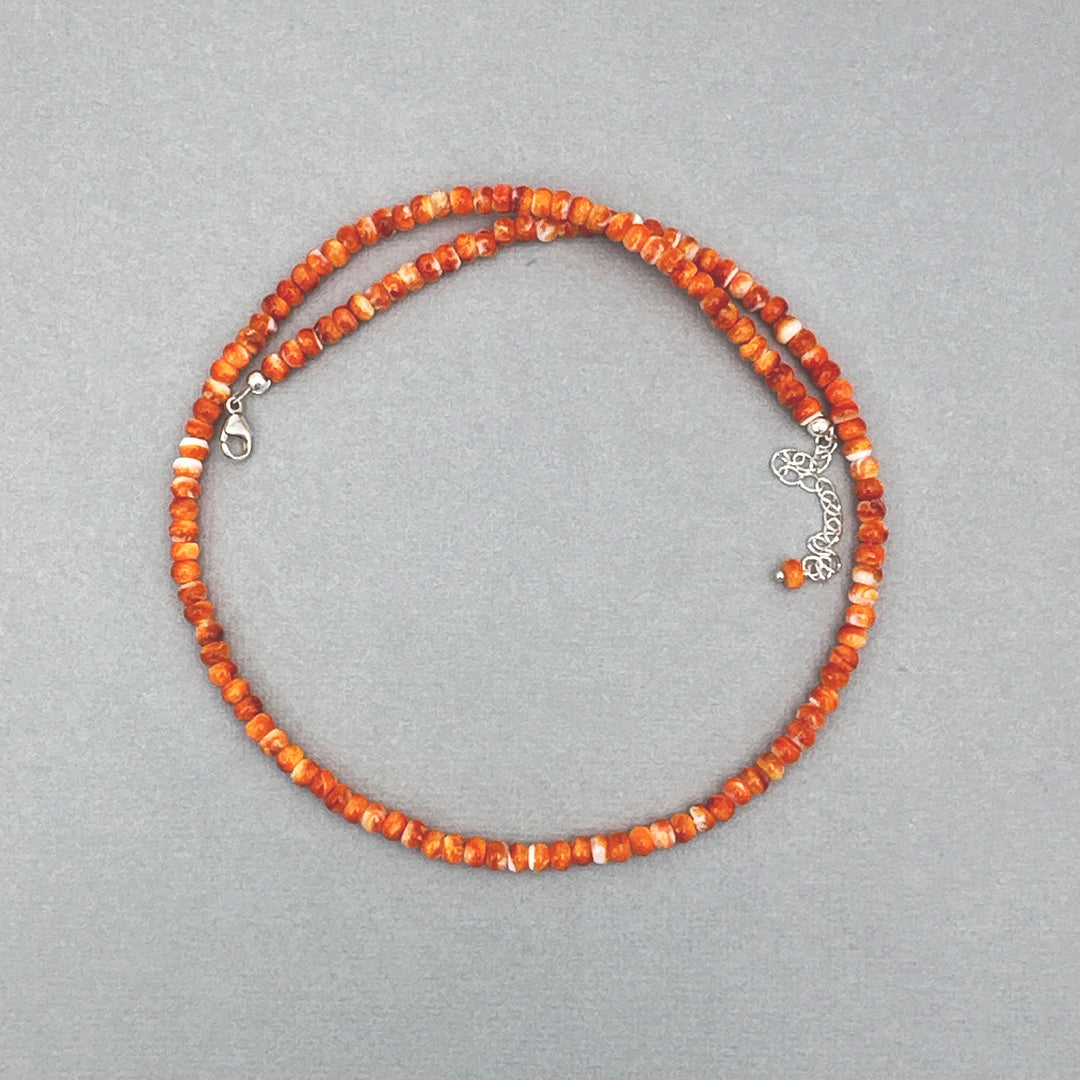 Orange or Red Spiny Oyster and Solid 925 Sterling Silver - SunlightSilver