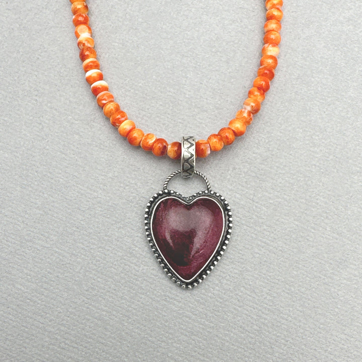 Orange or Red Spiny Oyster and Solid 925 Sterling Silver - SunlightSilver