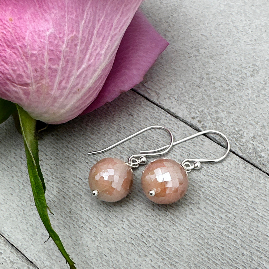 Mystic Moonstone and Sterling Silver Earrings - SunlightSilver