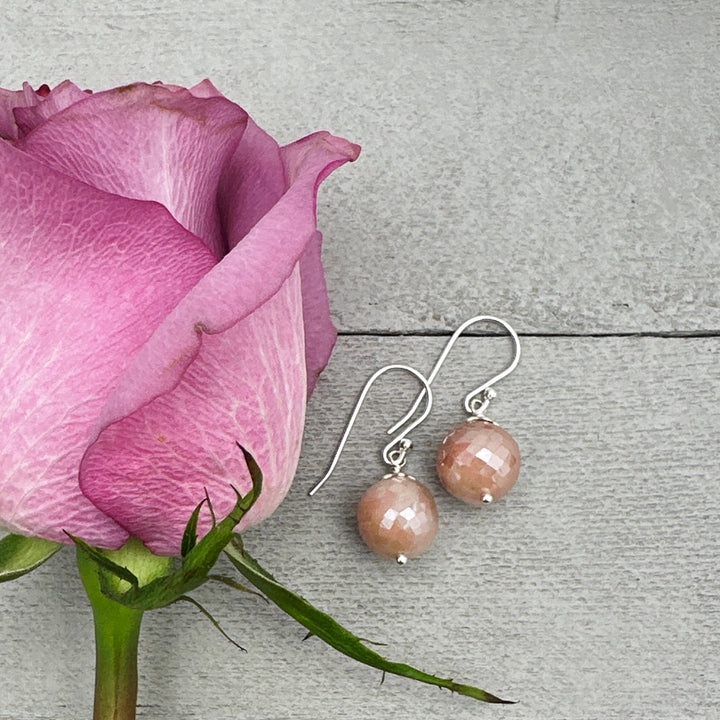 Mystic Moonstone and Sterling Silver Earrings - SunlightSilver