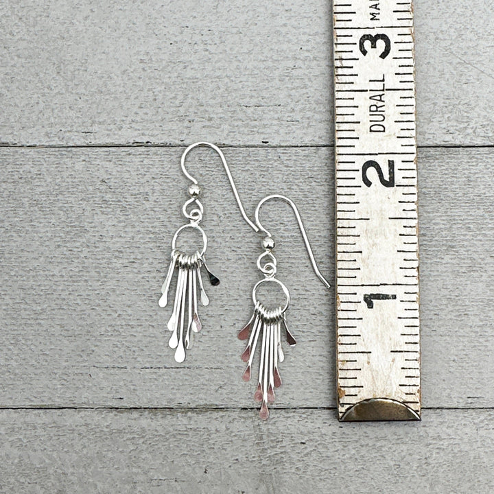 Sterling Silver Sunburst Tassel Earrings - SunlightSilver