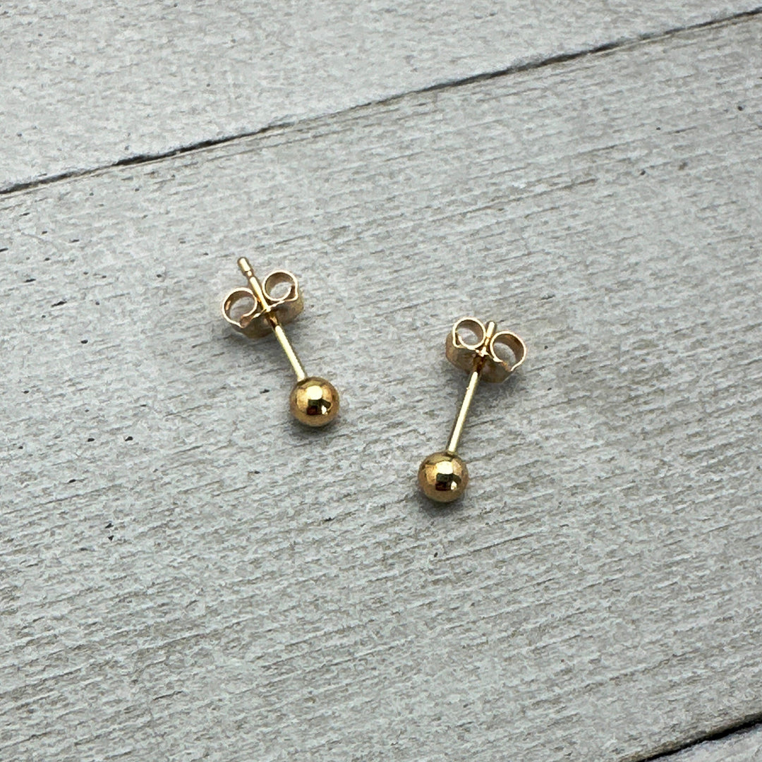 Ball Stud Earrings in 14K Yellow Gold Fill - SunlightSilver