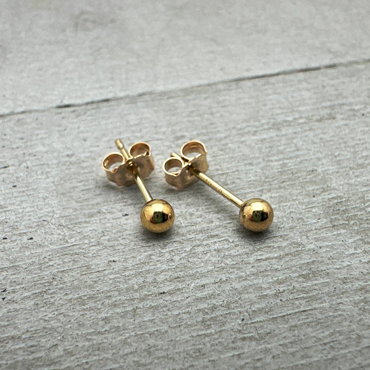 Ball Stud Earrings in 14K Yellow Gold Fill - SunlightSilver