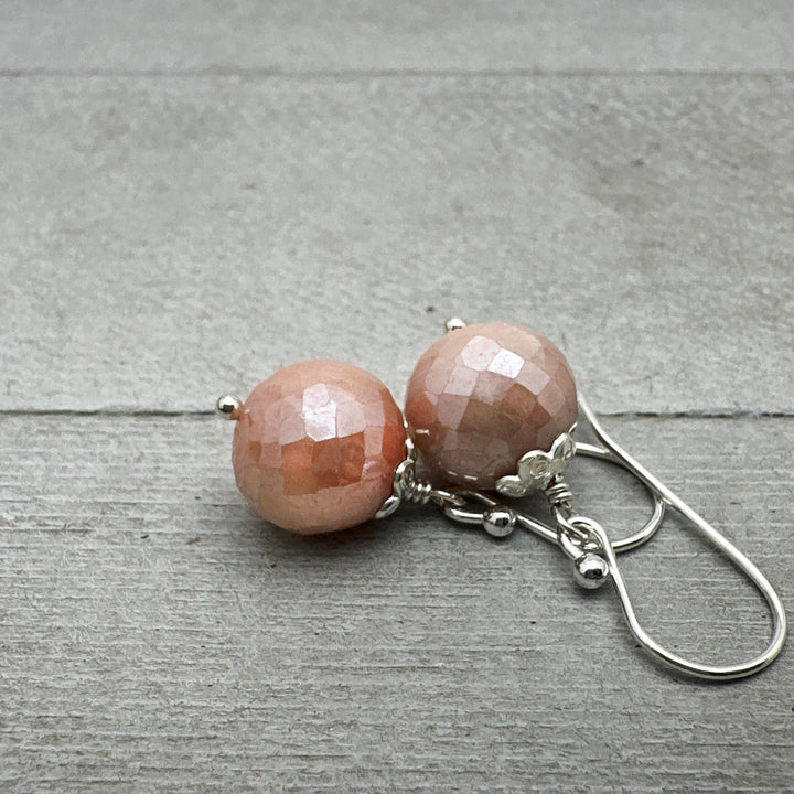 Mystic Moonstone and Sterling Silver Earrings - SunlightSilver