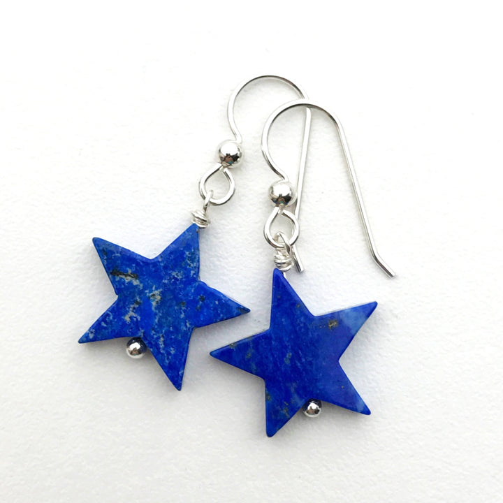 Lapis Star Earrings - SunlightSilver