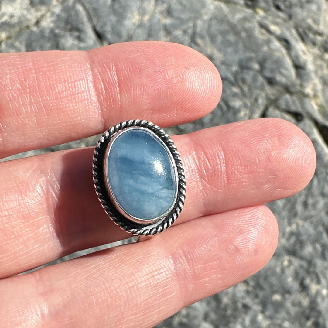 Aquamarine and Sterling Silver Ring. Size 8 US/Canada - SunlightSilver