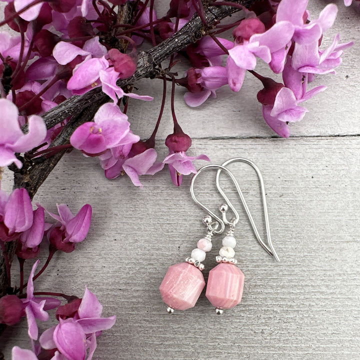 Pink Queen Conch Shell and Solid Sterling Silver Earrings - SunlightSilver