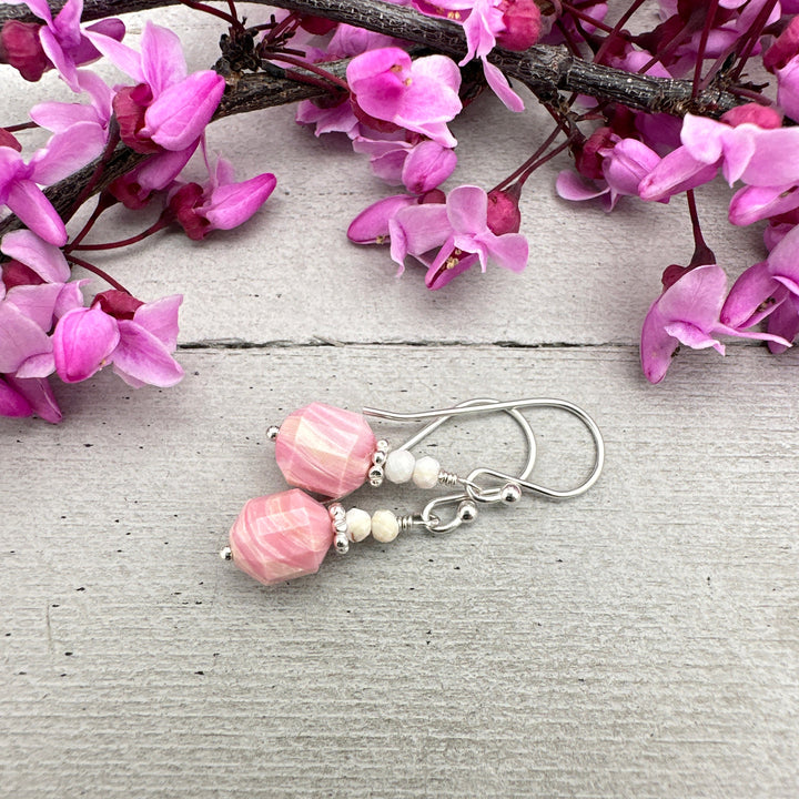 Pink Queen Conch Shell and Solid Sterling Silver Earrings - SunlightSilver