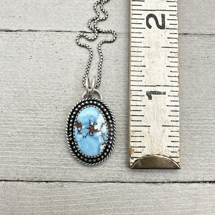 Golden Hills Turquoise and 925 Sterling Silver Pendant Necklace. Kazakhstan Turquoise, Lavender Turquoise - SunlightSilver