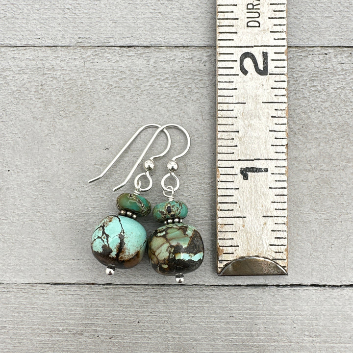 Natural Turquoise and Sterling Silver Earrings - SunlightSilver