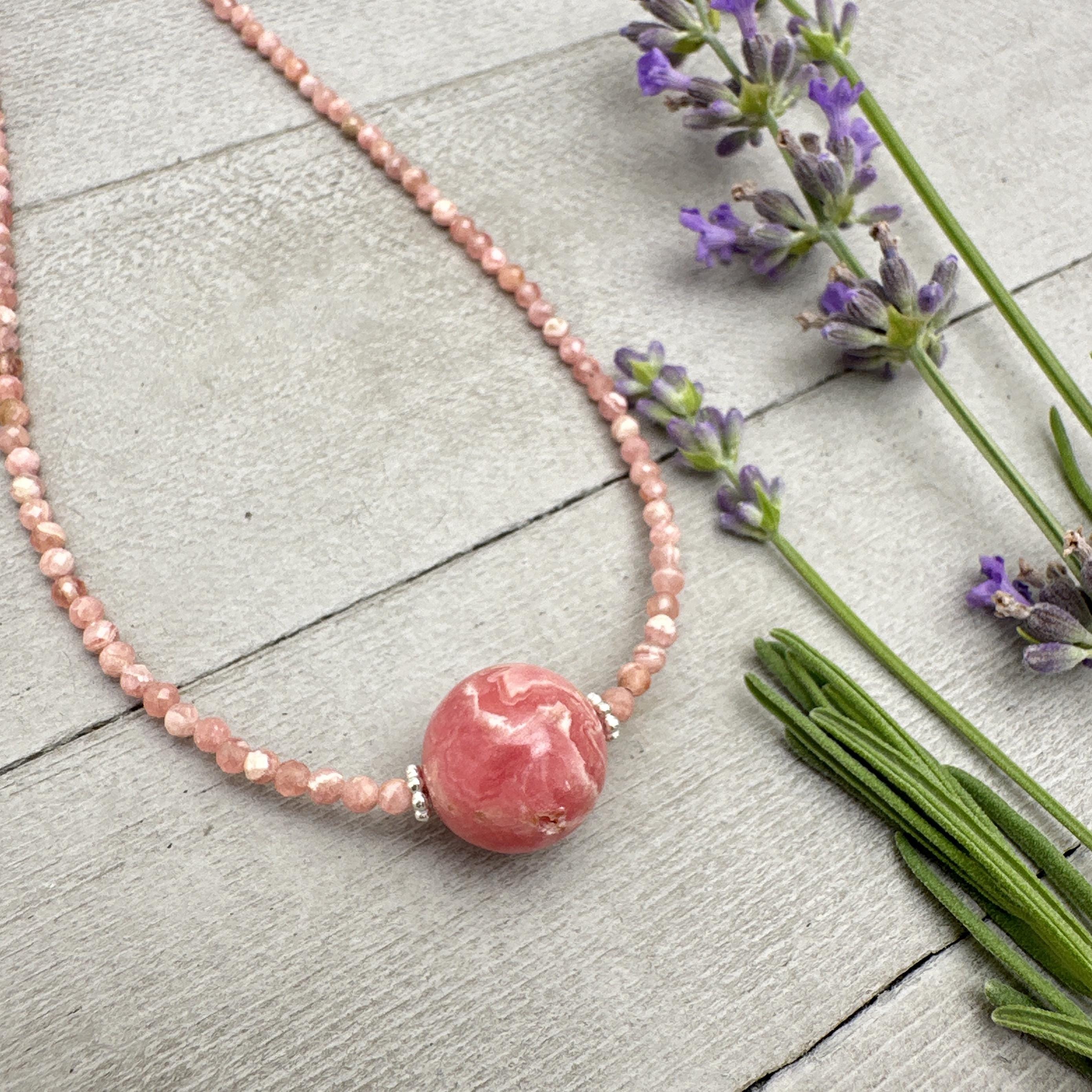 RHODOCHROSITE and Sterling Silver store Necklace