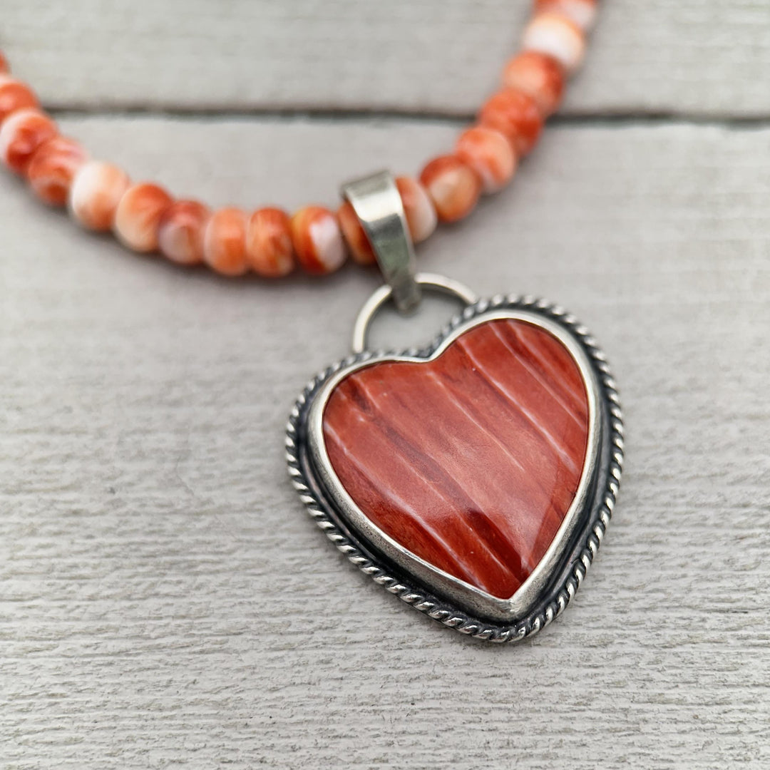 Orange or Red Spiny Oyster and Solid 925 Sterling Silver - SunlightSilver