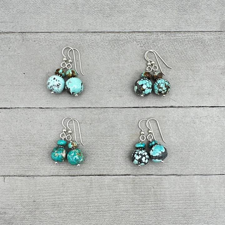 Natural Turquoise and Sterling Silver Earrings - SunlightSilver