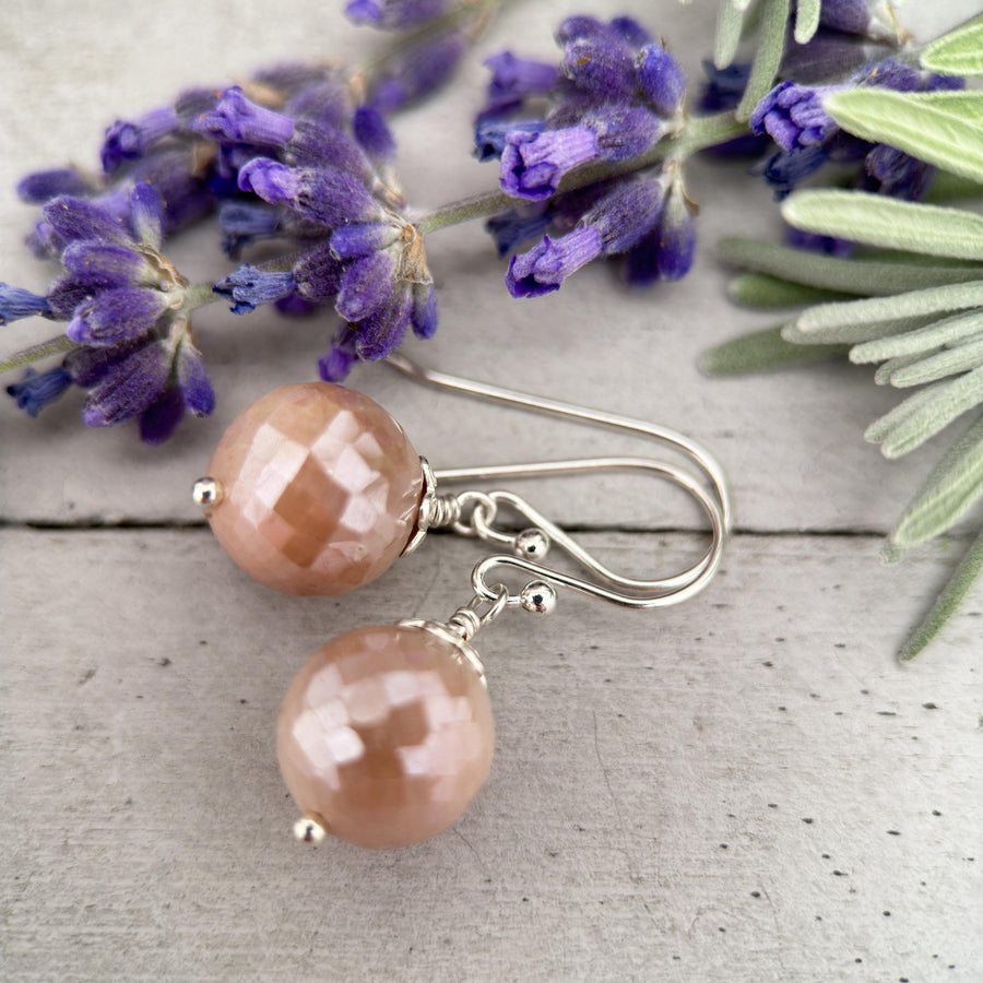 Mystic Moonstone and Sterling Silver Earrings - SunlightSilver