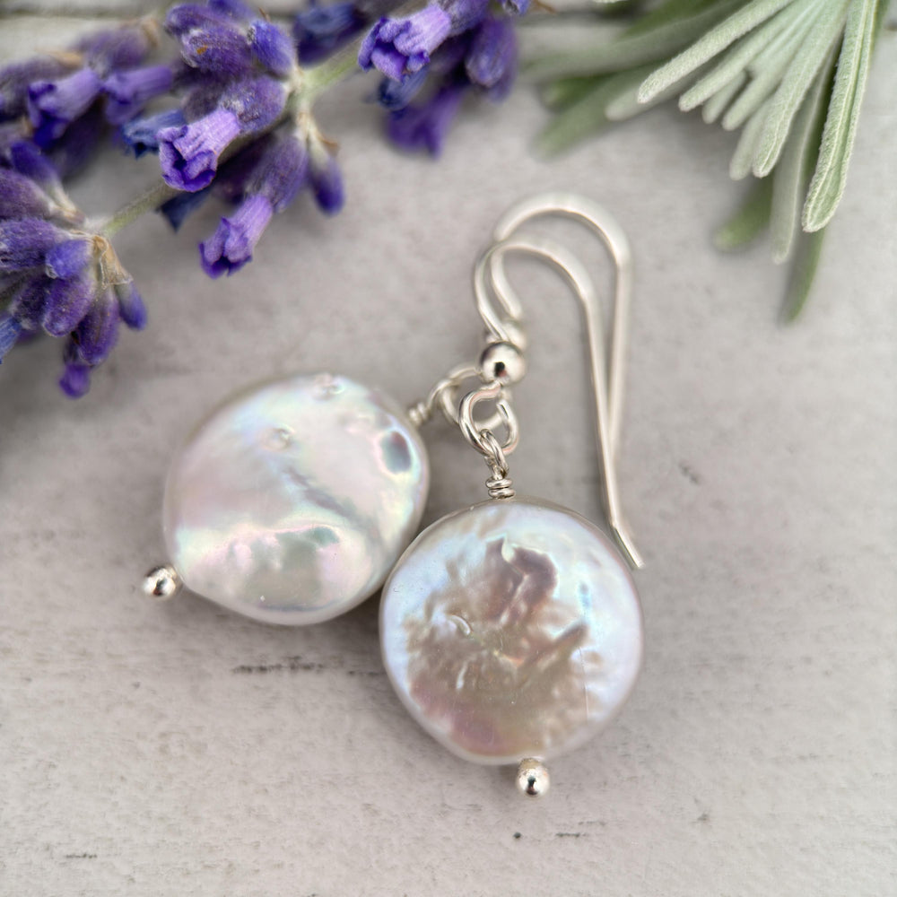 Gorgeous Keshi Pearl and solid 925 Sterling Silver Earrings - SunlightSilver