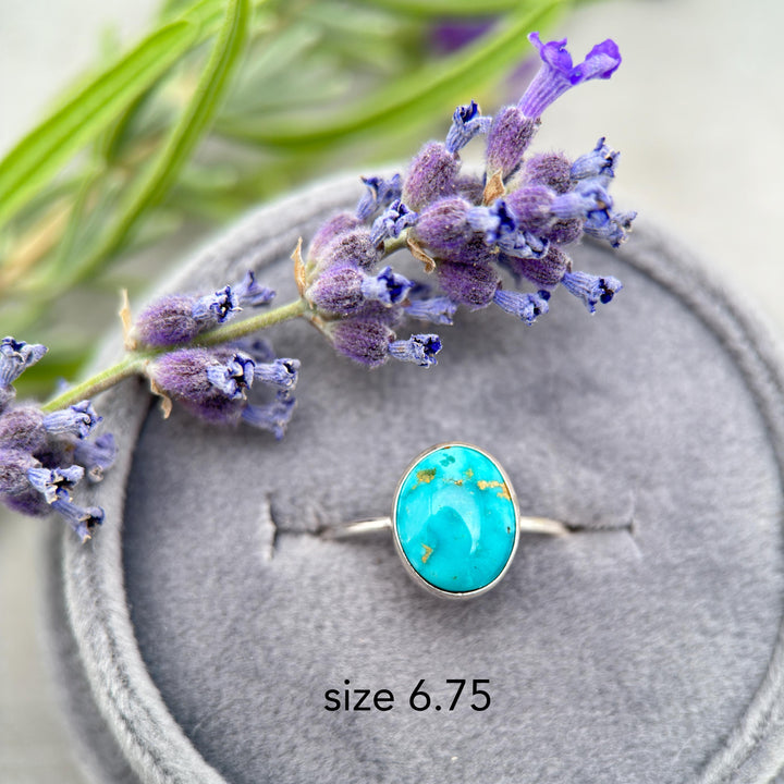 Blue Green Turquoise Solid 925 Sterling Silver Stacking Minimalist Ring - SunlightSilver