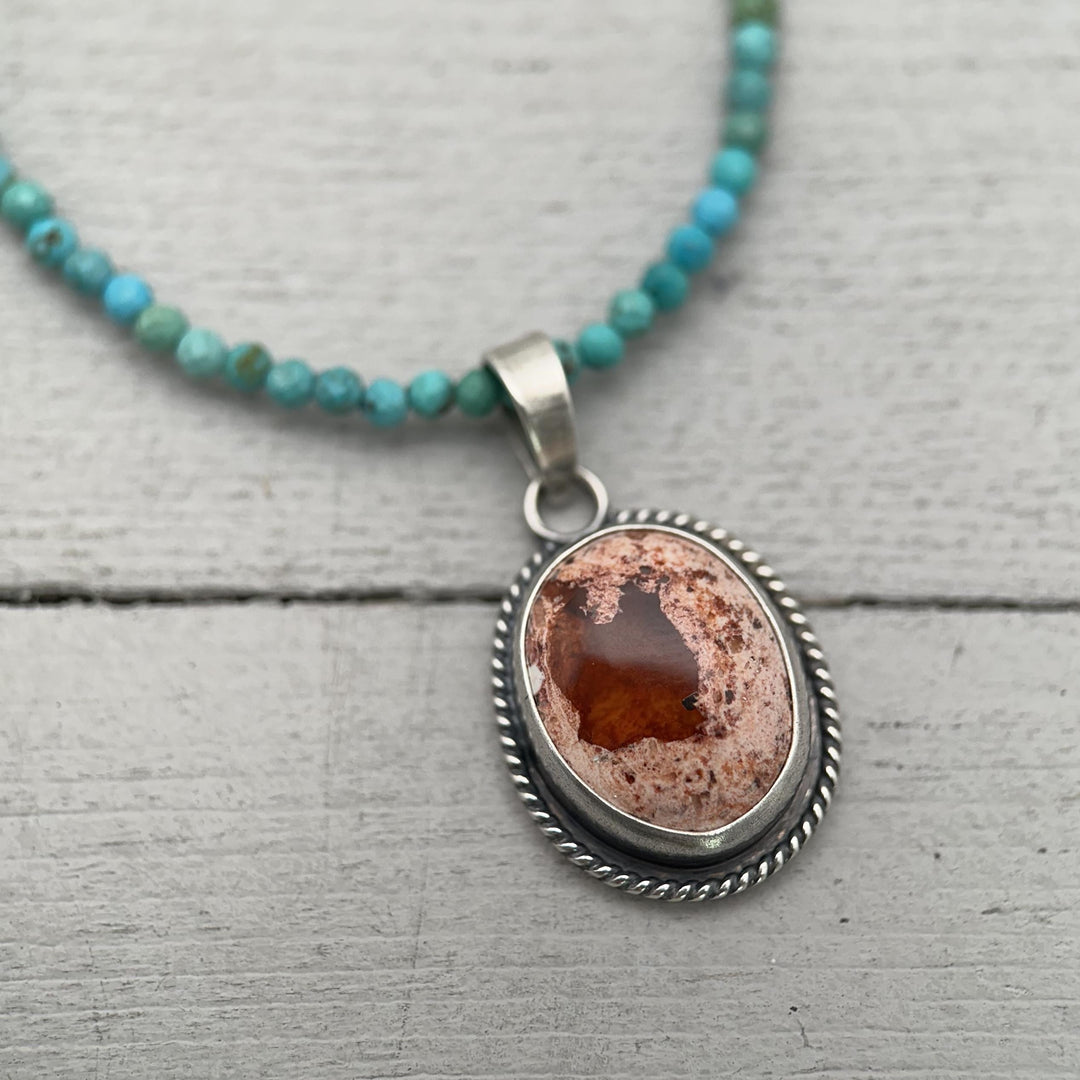 Orange Cantera Fire Opal and Sterling Silver Pendant. October Birthstone - SunlightSilver