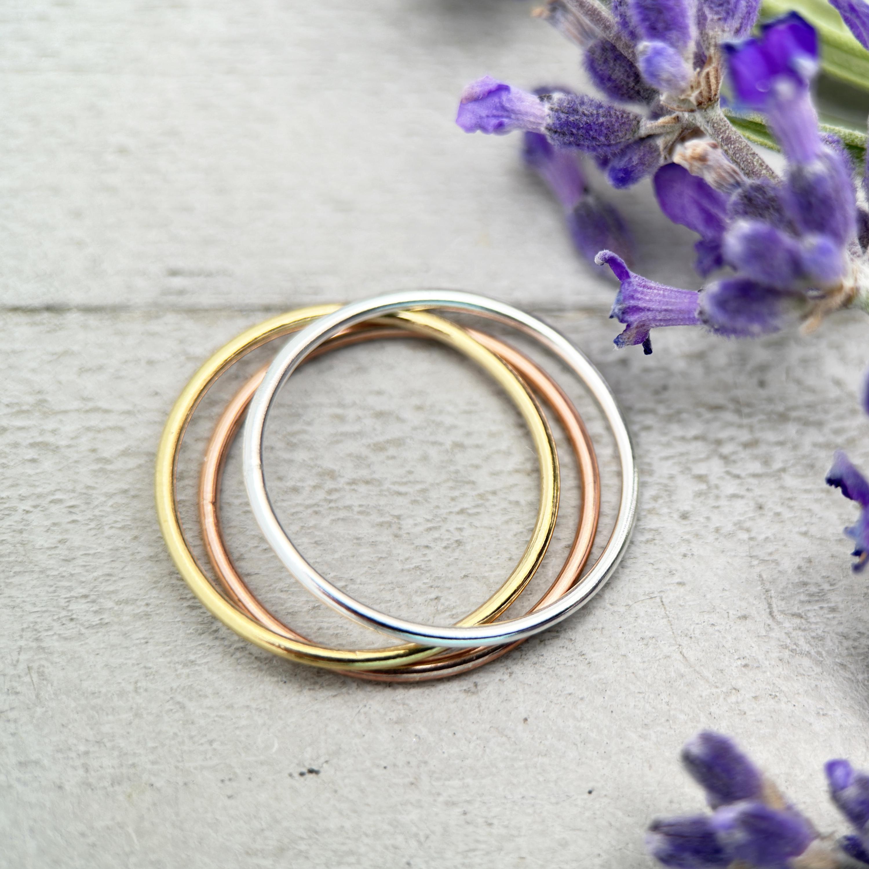 Thin Stacking Ring • 1mm Minimal Band • Sterling Silver or Gold Fill ...