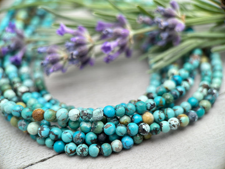 Turquoise and Sterling Silver Beaded Necklace - SunlightSilver