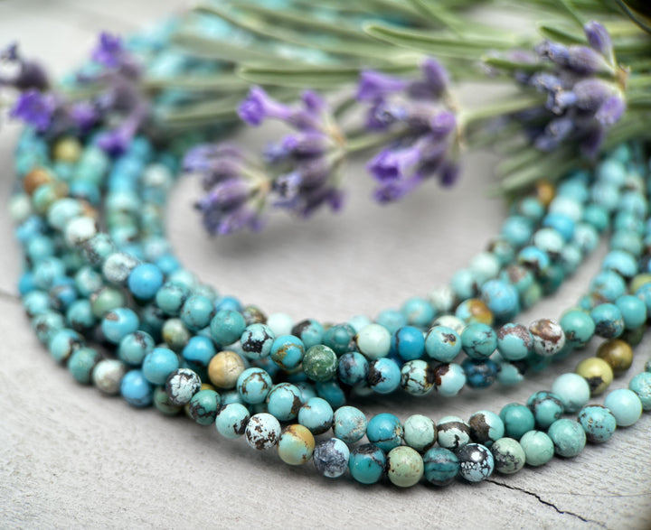 Turquoise and Sterling Silver Beaded Necklace - SunlightSilver