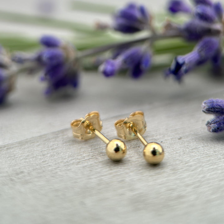 Ball Stud Earrings in 14K Yellow Gold Fill - SunlightSilver