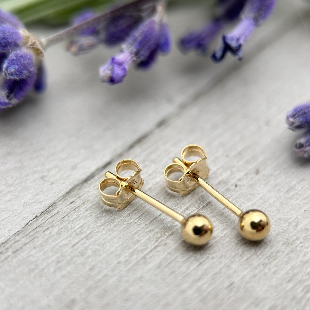 Ball Stud Earrings in 14K Yellow Gold Fill - SunlightSilver