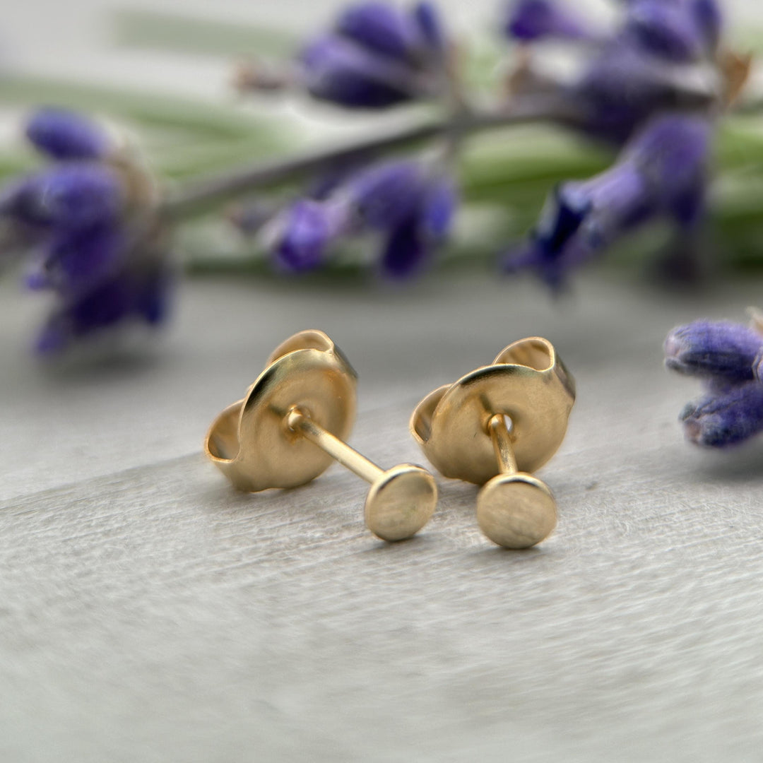 Dot Stud Earrings in 14K Yellow Gold Fill - SunlightSilver