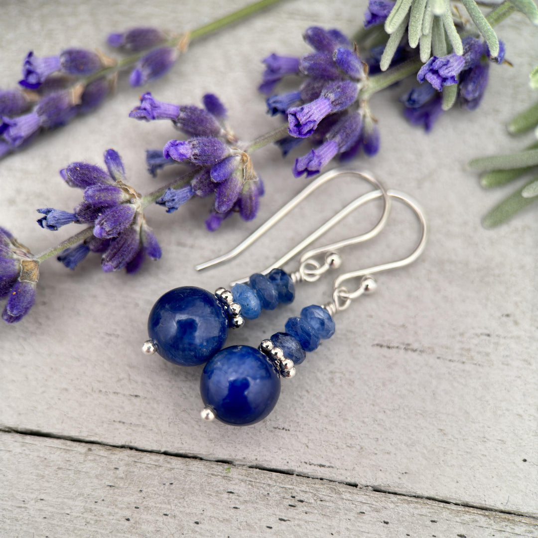 Blue Kyanite and Sterling Silver Earrings - SunlightSilver